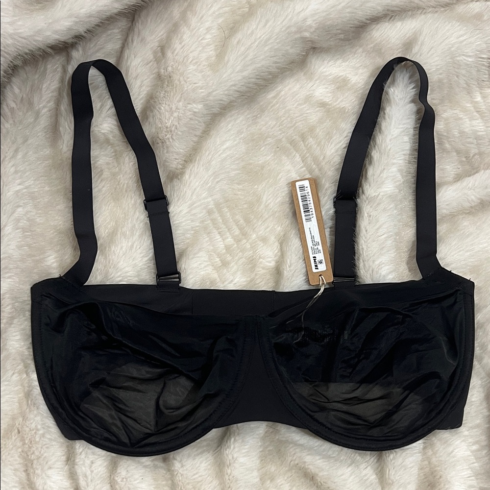 SKIMS Elegant Black Mesh Bra